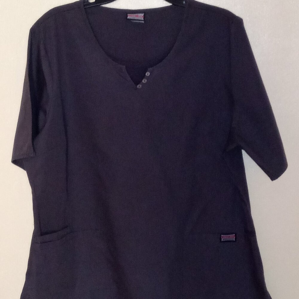 Cherokee Luxe Navy L Scrub Top